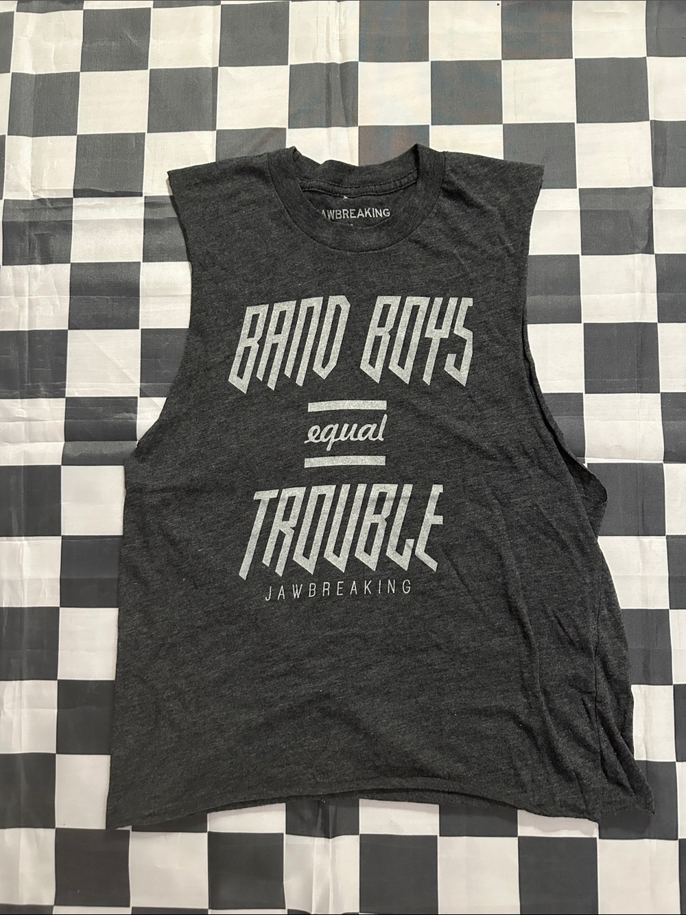 Jawbreaking Boys Charcoal 'Band Boys Equal Trouble' Muscle Tee Tank Small